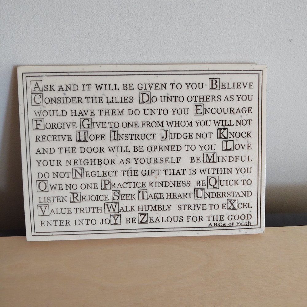 Plaque Marble ABCs of Faith